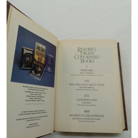 1990 Reader's Digest Condensed 1st Ed HC Leather Gilt Vtg NM Anthology - Picture 11 of 13